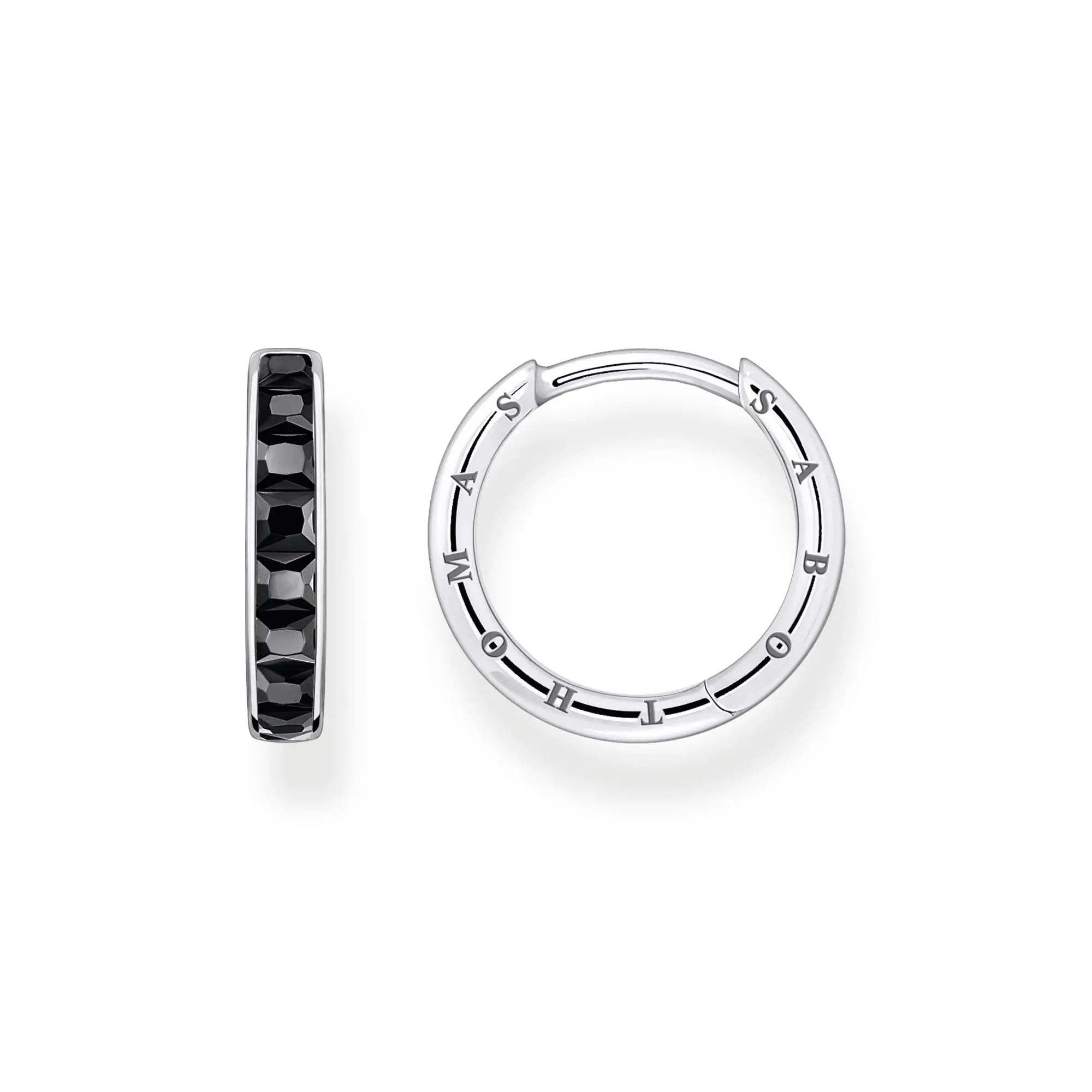 Heritage Black Stones Hoop Earrings