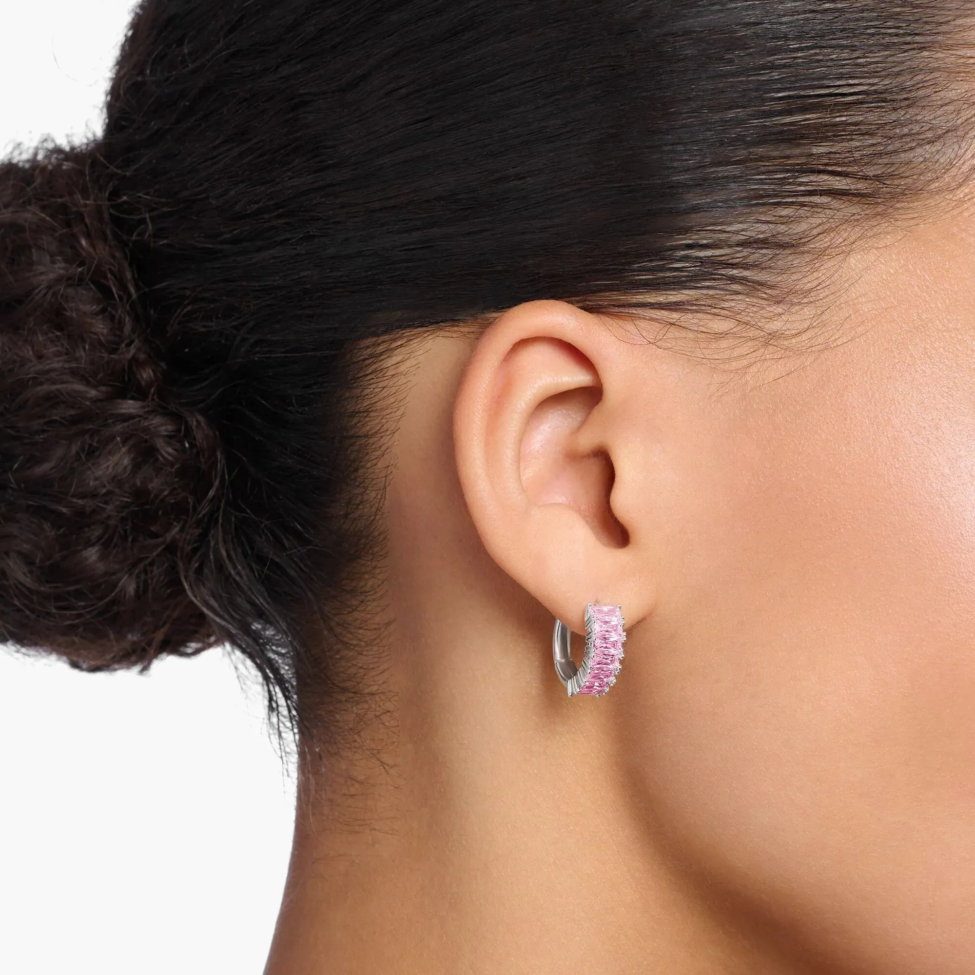 Heritage Pink Wide Baguette Earrings