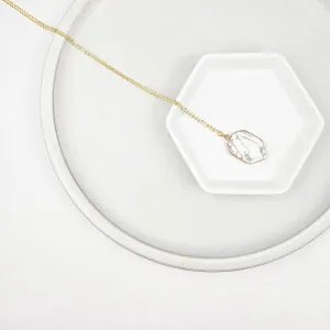 Howlite Crystal Shield Necklace