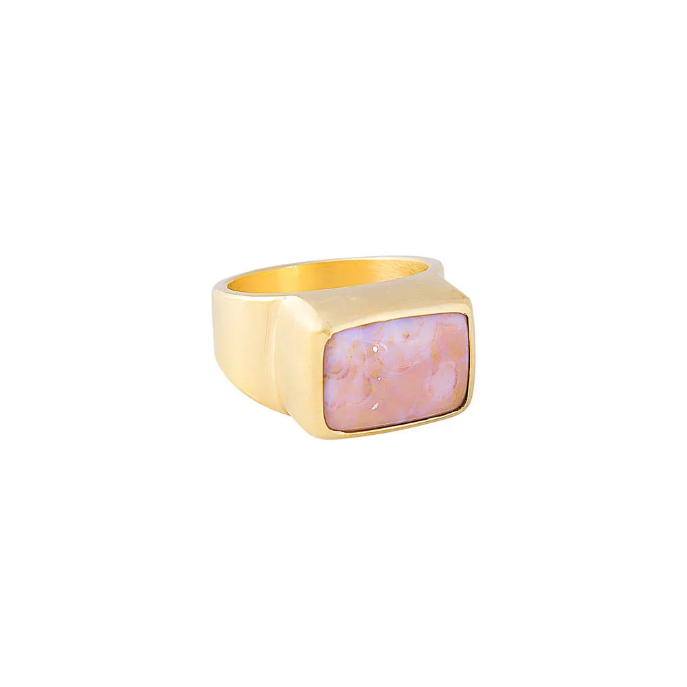 IMPERIAL JASPER COCKTAIL RING (CREAM)