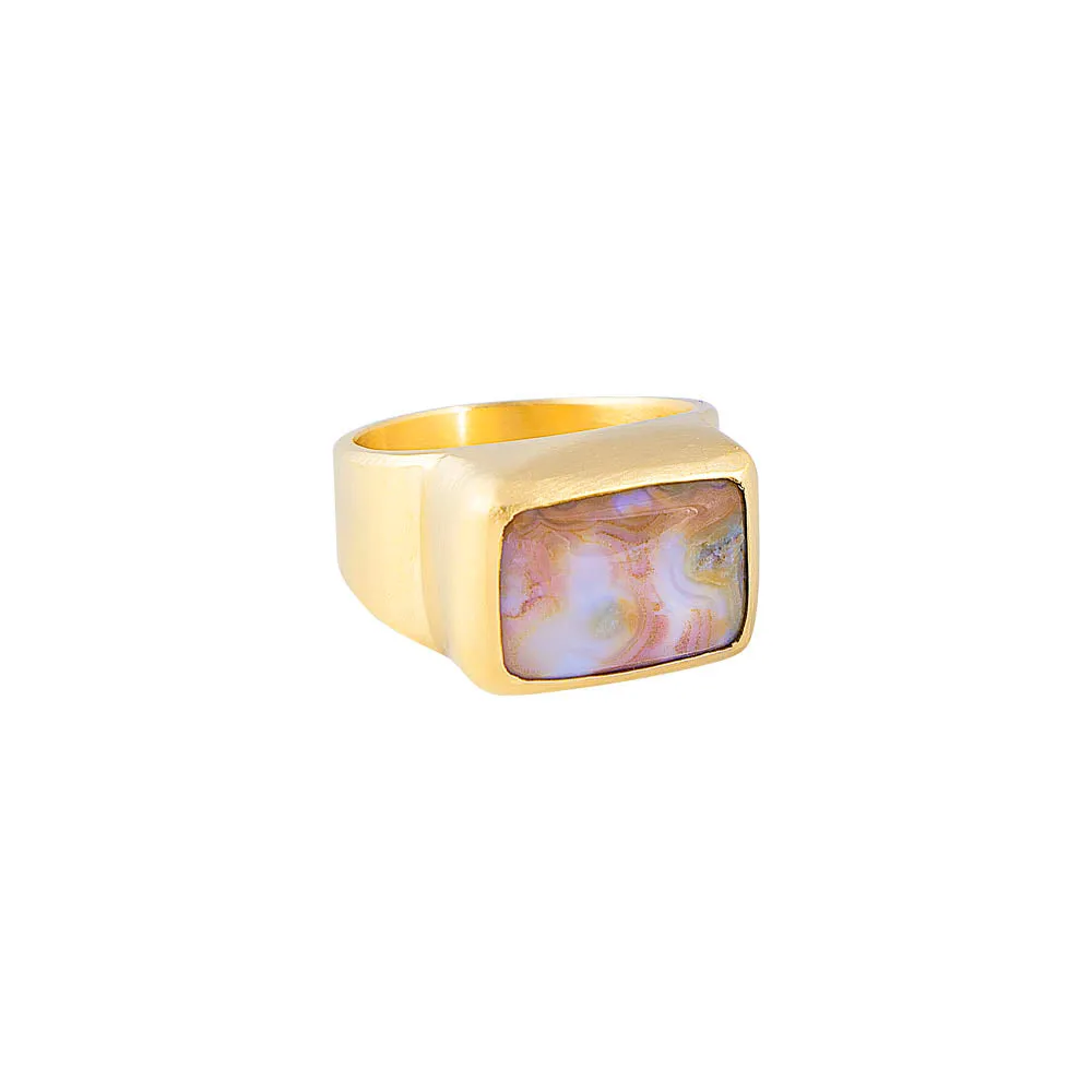 IMPERIAL JASPER COCKTAIL RING (CREAM)