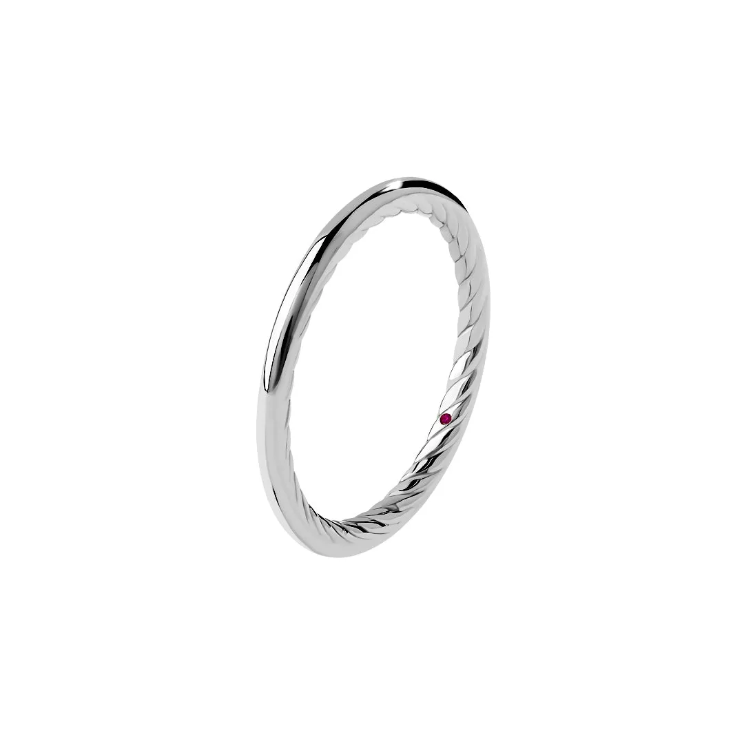 Inner Twist Ring in Silver