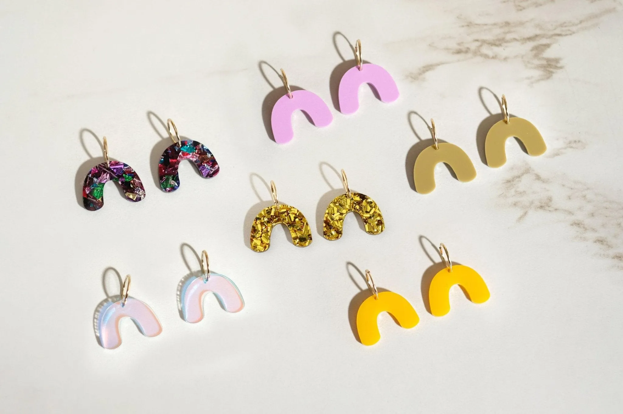 Iridescent - Mini Arch Hoop Earrings