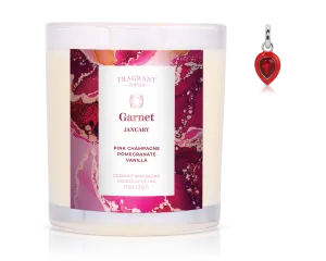 January Garnet Birthstone Charm - Jewel Candle