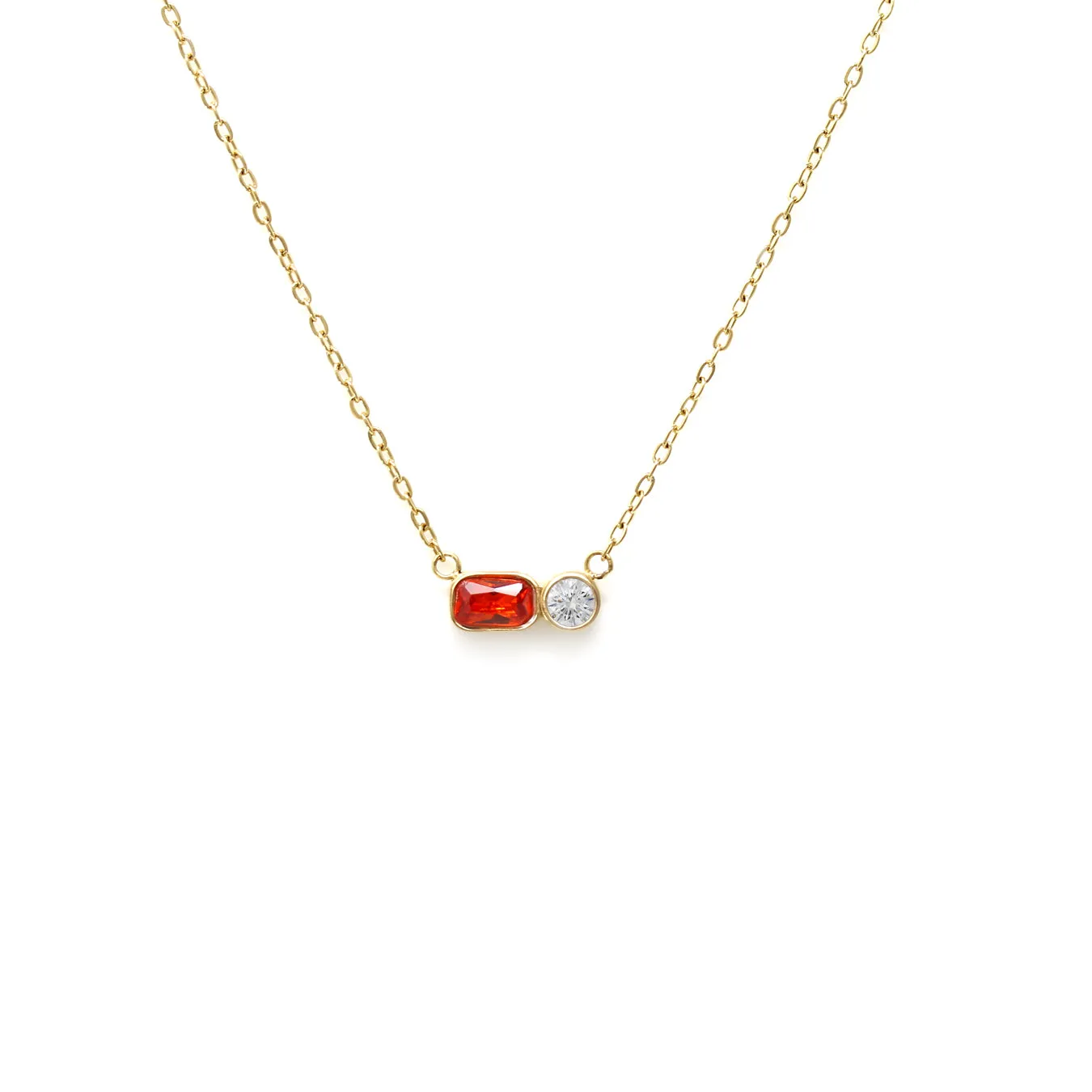 January Garnet Birthstone Gift Set - Yellow Gold