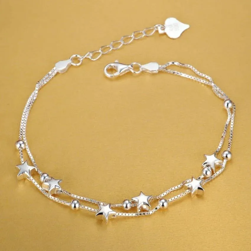 JC - Unisex Silver Bracelet: Square solid chain, elegant 925 sterling for weddings, parties, or gifts