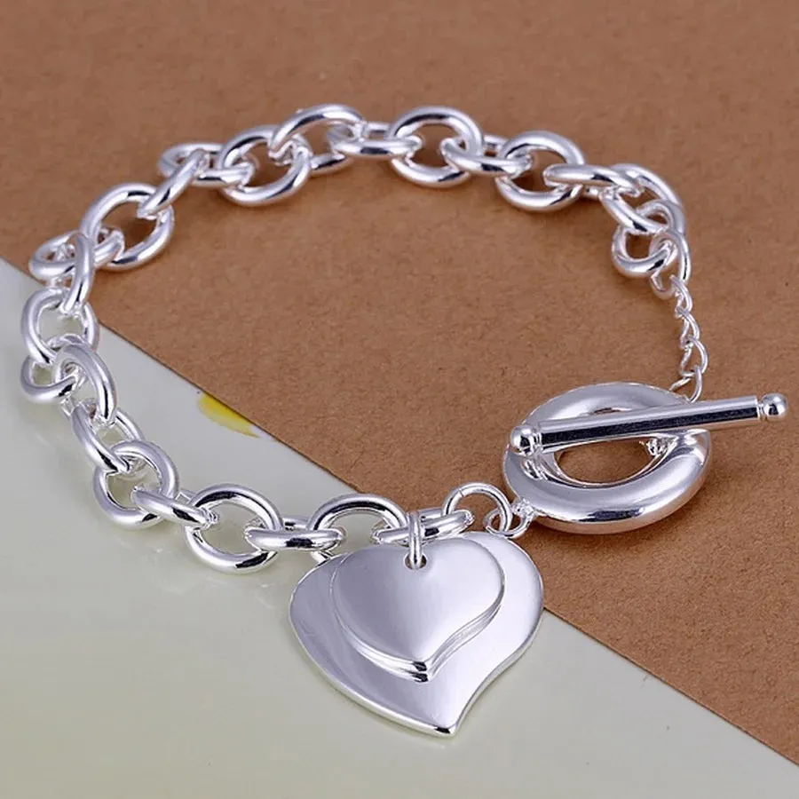 JC - Unisex Silver Bracelet: Square solid chain, elegant 925 sterling for weddings, parties, or gifts