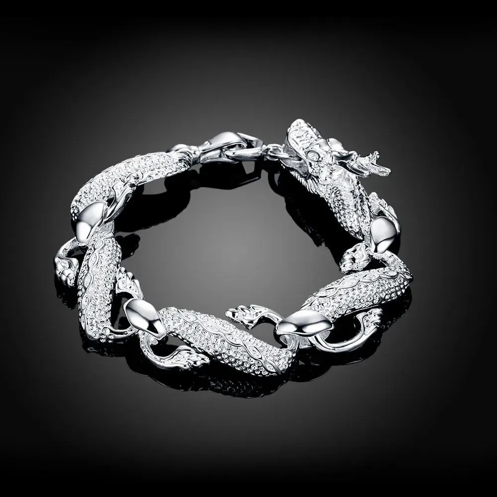 JC - Unisex Silver Bracelet: Square solid chain, elegant 925 sterling for weddings, parties, or gifts