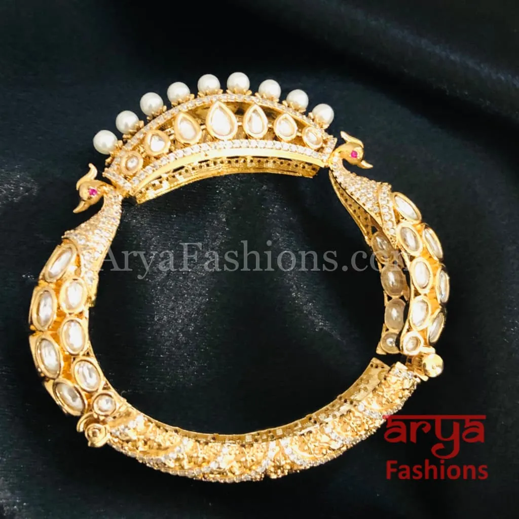 Jodha CZ Kundan Jadau Openable Bracelet/ Jaipuri Kundan CZ Rajwadi Designer Bracelet