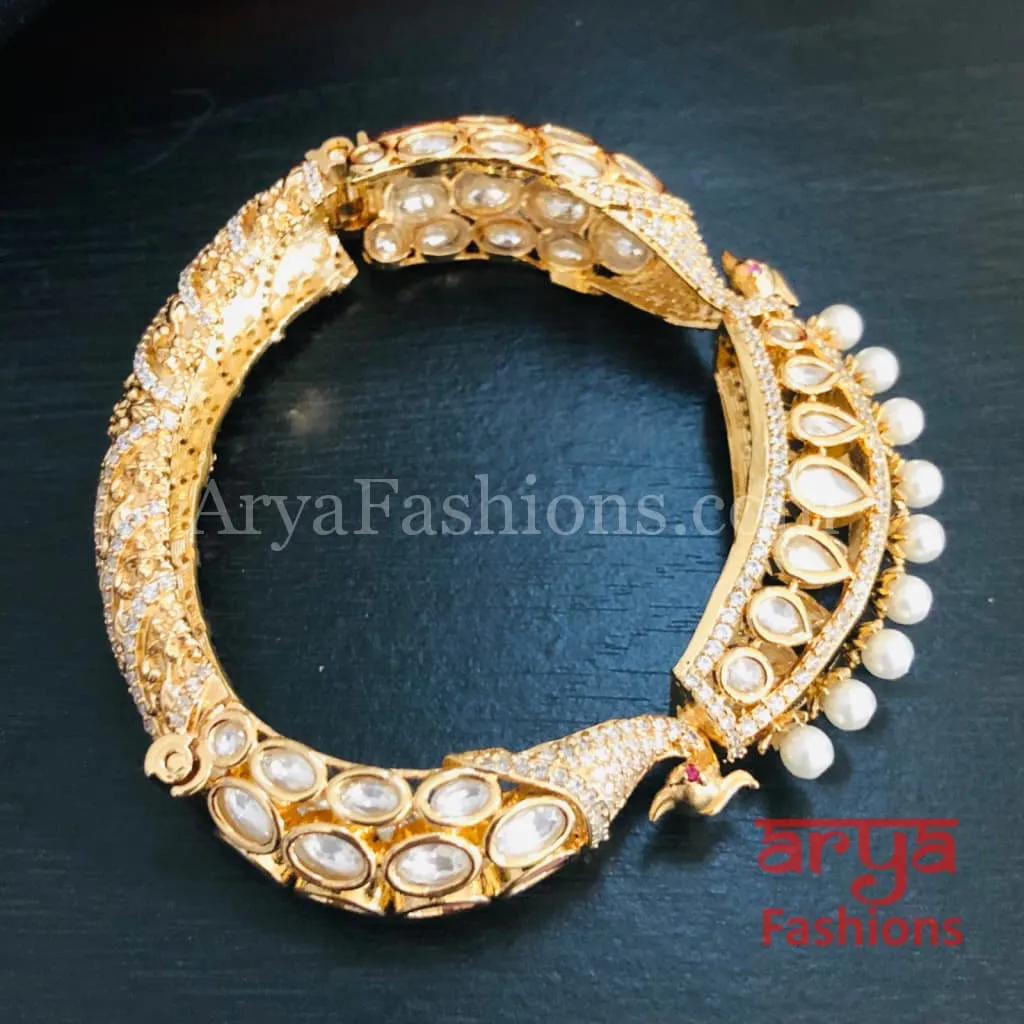 Jodha CZ Kundan Jadau Openable Bracelet/ Jaipuri Kundan CZ Rajwadi Designer Bracelet