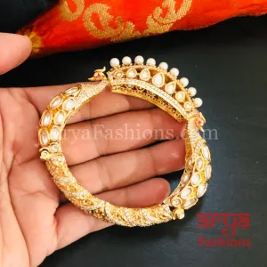 Jodha CZ Kundan Jadau Openable Bracelet/ Jaipuri Kundan CZ Rajwadi Designer Bracelet