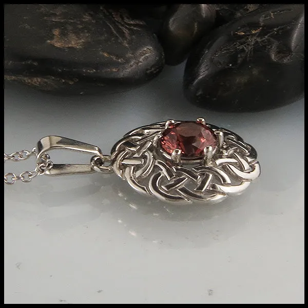 Josephine's Knot Pendant with Garnet