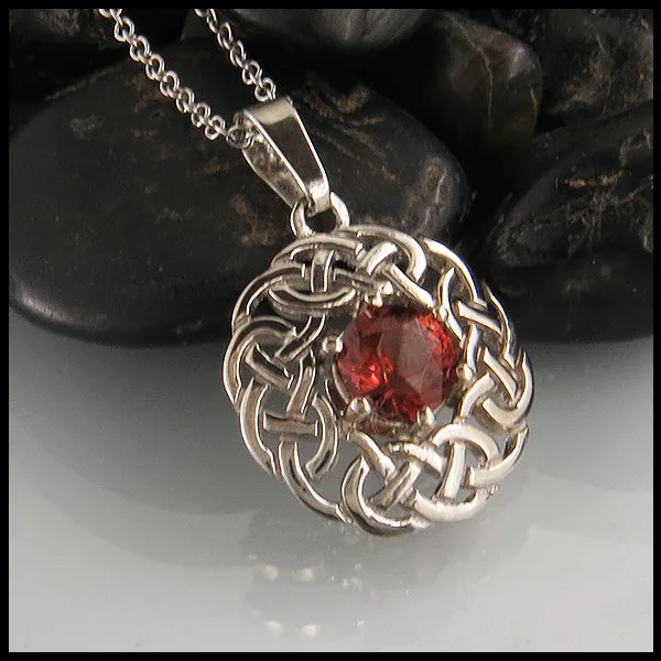 Josephine's Knot Pendant with Garnet