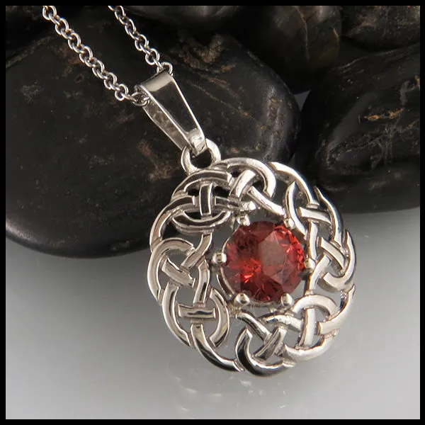 Josephine's Knot Pendant with Garnet