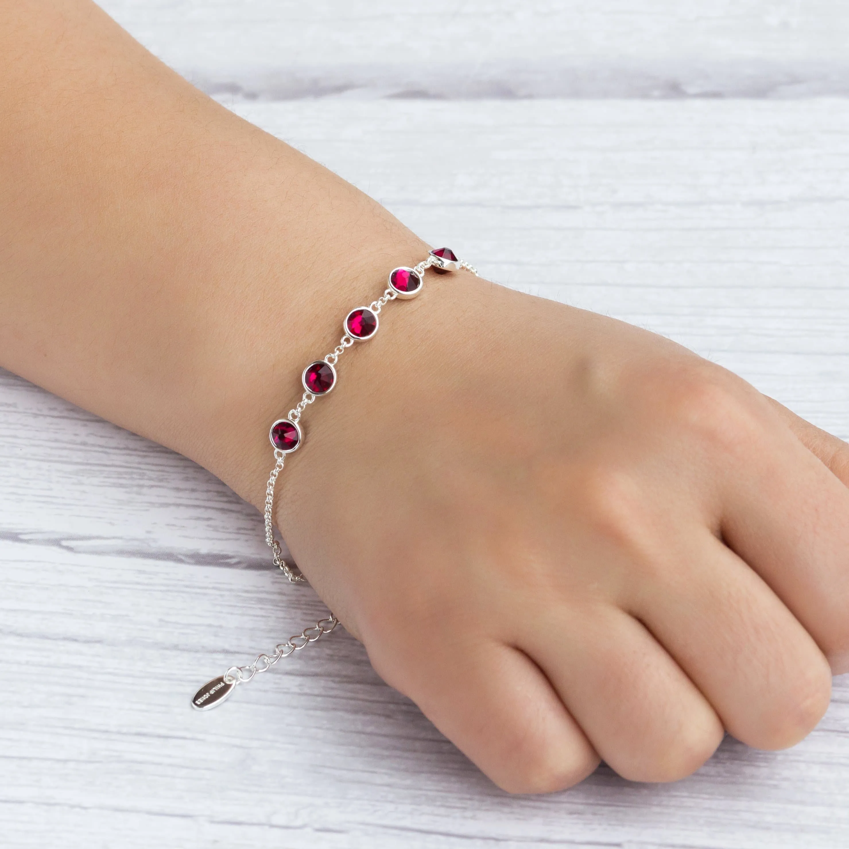 July Birthstone Bracelet Created with Ruby Zircondia® Crystals