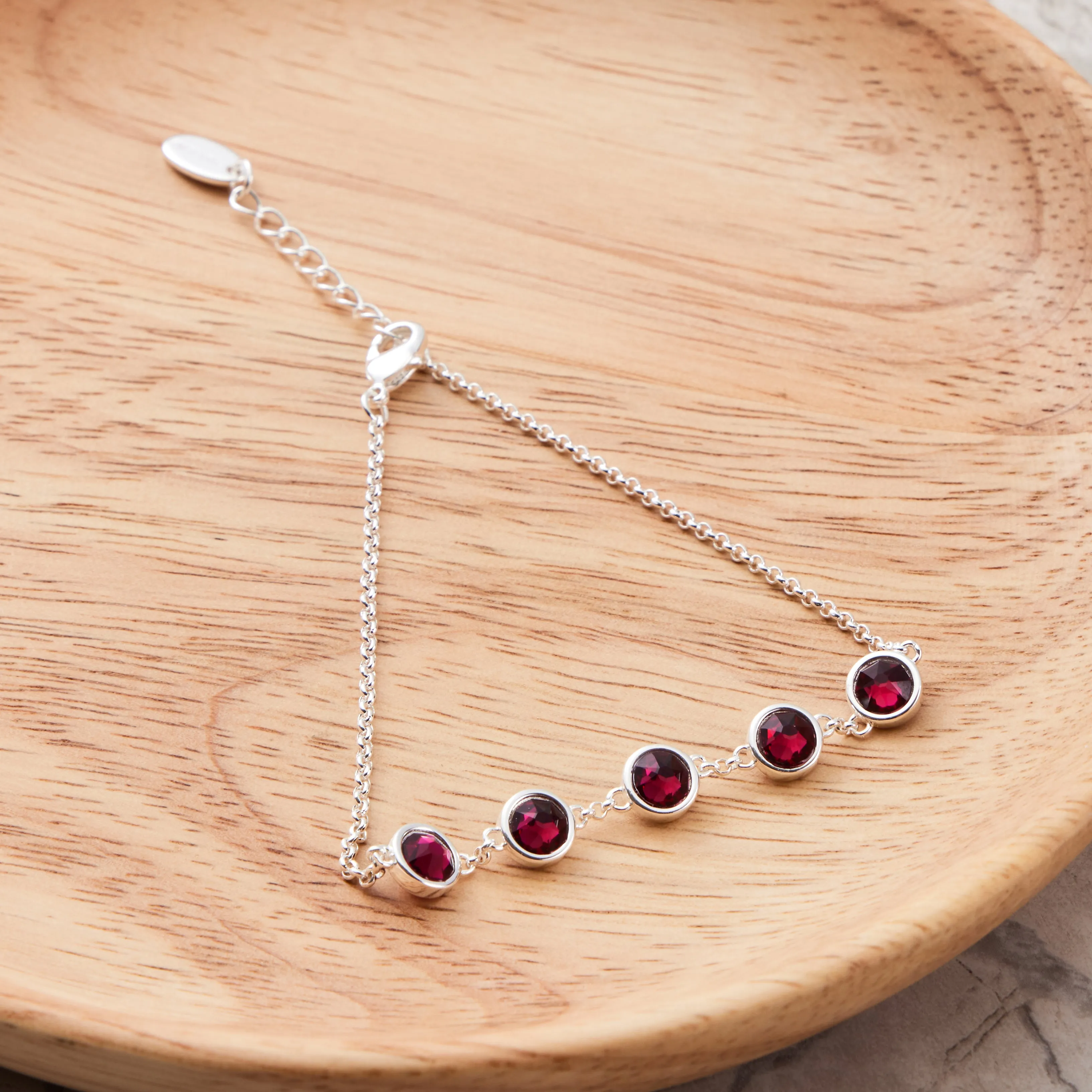 July Birthstone Bracelet Created with Ruby Zircondia® Crystals