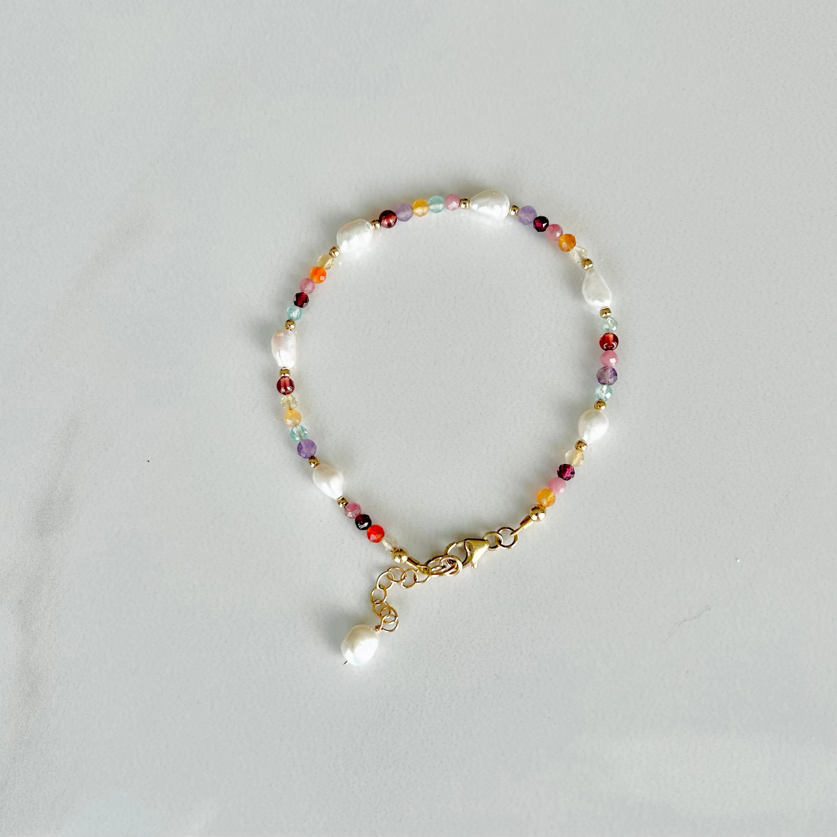 Keshi Pearl and Gemstone Bracelet