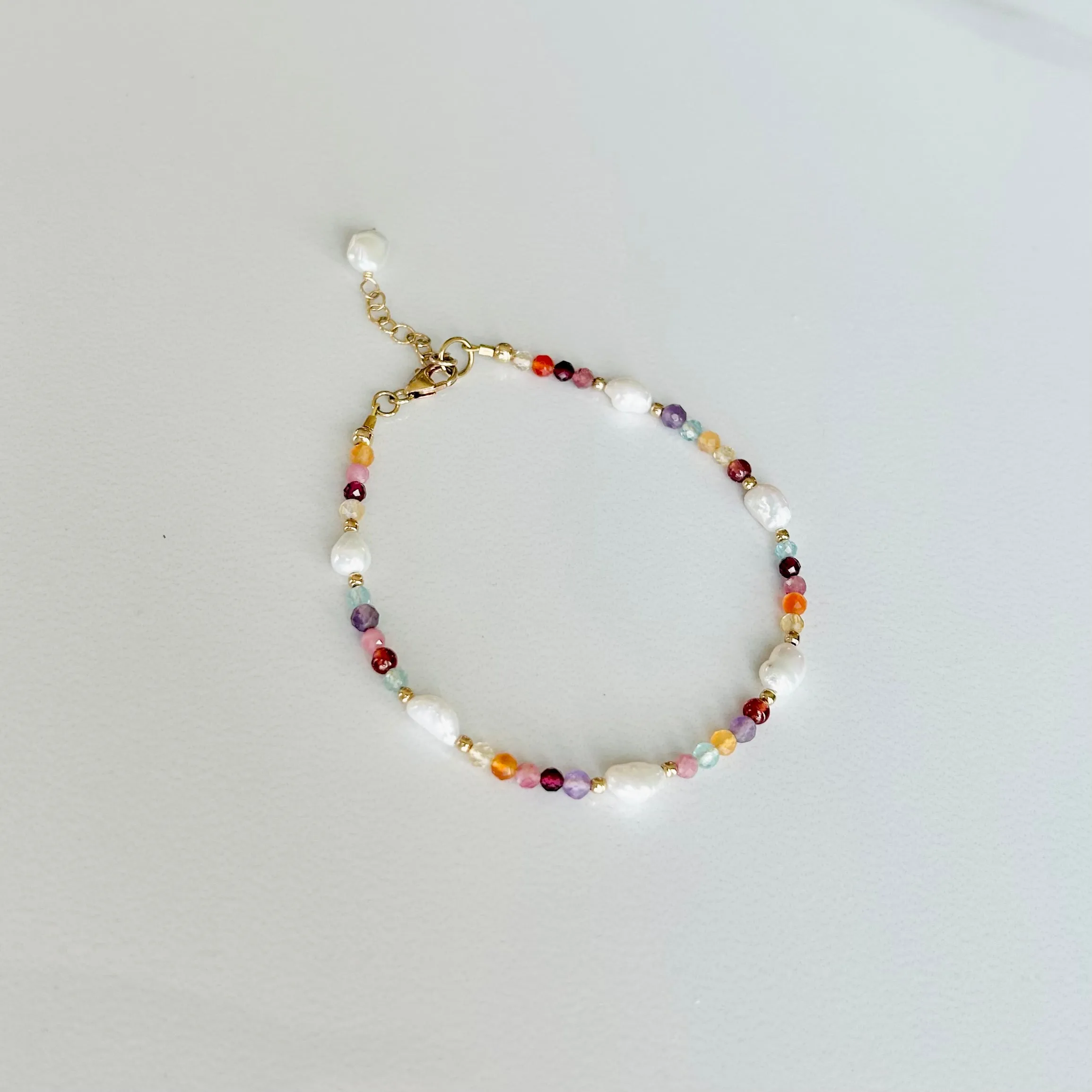 Keshi Pearl and Gemstone Bracelet