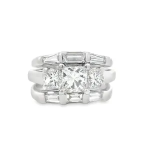 Kirkland Jewelry Estate | Platinum Princess Cut Wedding Set