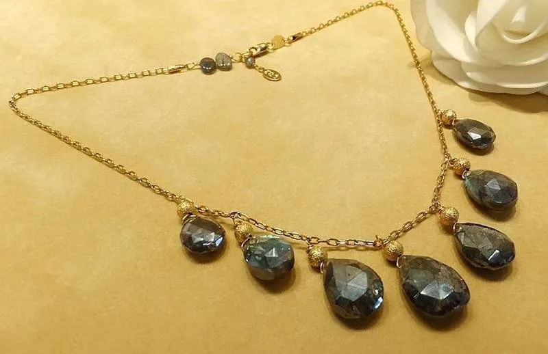 Labradorite and Gold Necklace