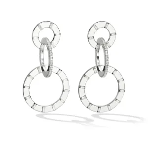 Large White Gold Unity Earrings with White Diamonds