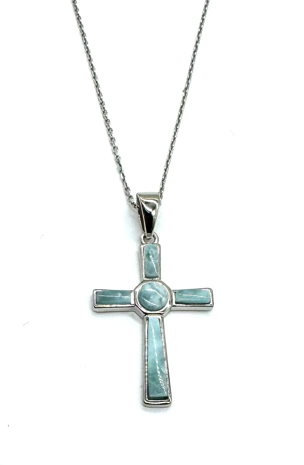 Larimar Cross Necklace