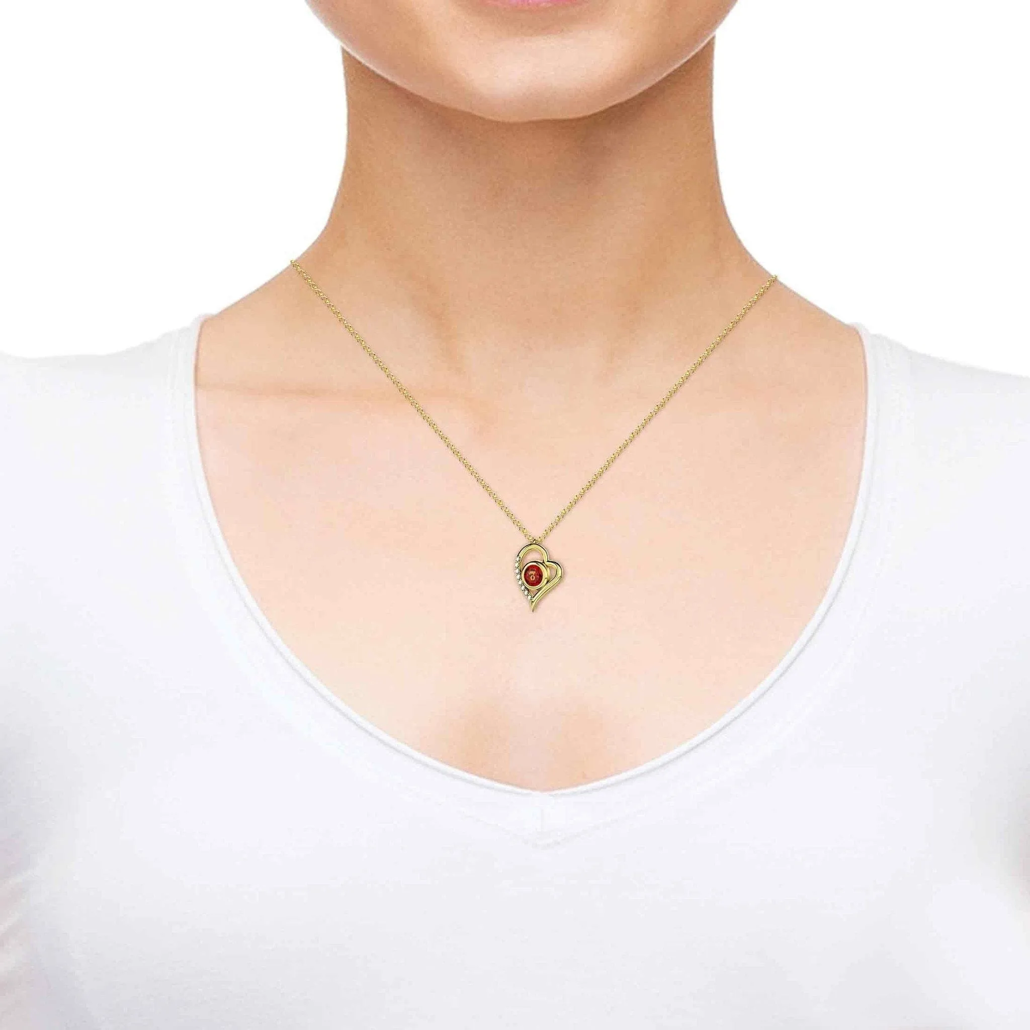 Libra Sign, Sterling Silver Gold Plated (Vermeil) Necklace, Swarovski