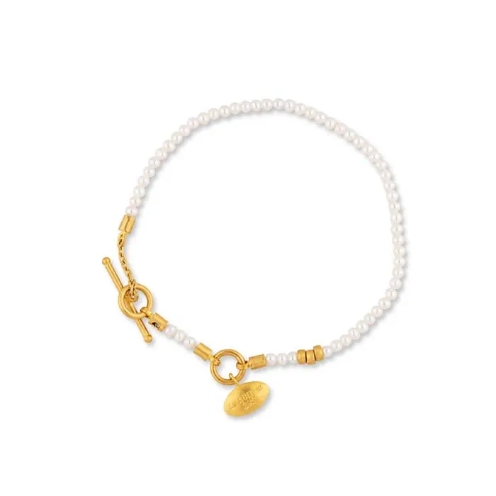 Lika Behar Sarah Cultured Seed Pearl Bracelet in 24K Yellow Gold