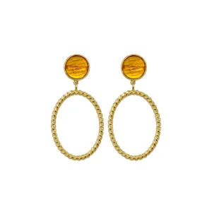 Lucie French Twist & Citrine Gemstone Earring