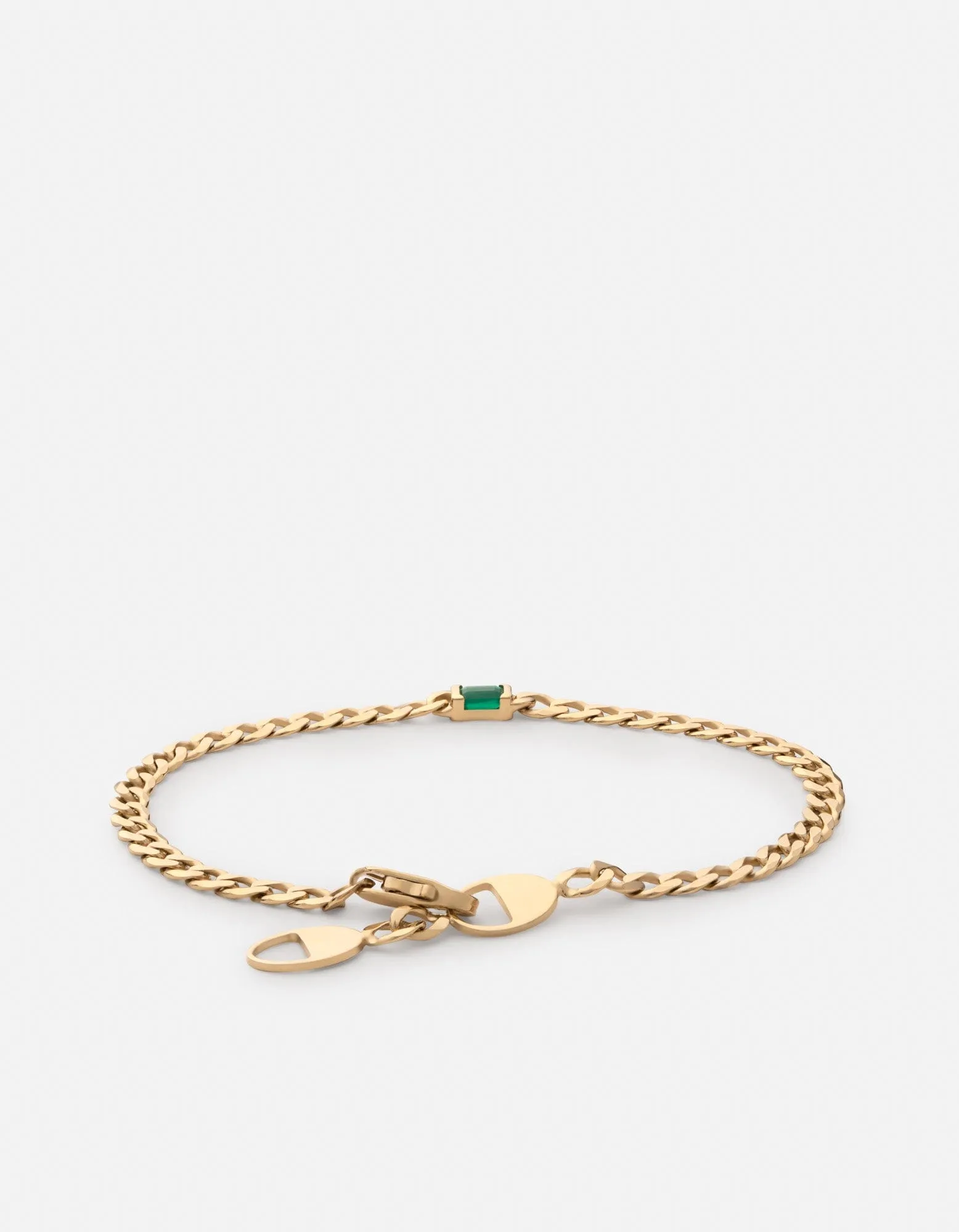 Lyra Chalcedony Chain Bracelet, Gold Vermeil