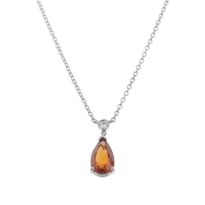 Malaya Garnet and Diamond Pendant Necklace