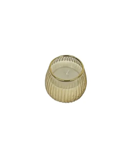 MbyM Sandalwood Votive Glass Single Wicked Soy Wax Candle (Amber)