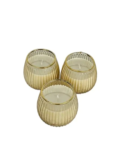 MbyM Sandalwood Votive Glass Single Wicked Soy Wax Candle (Amber)