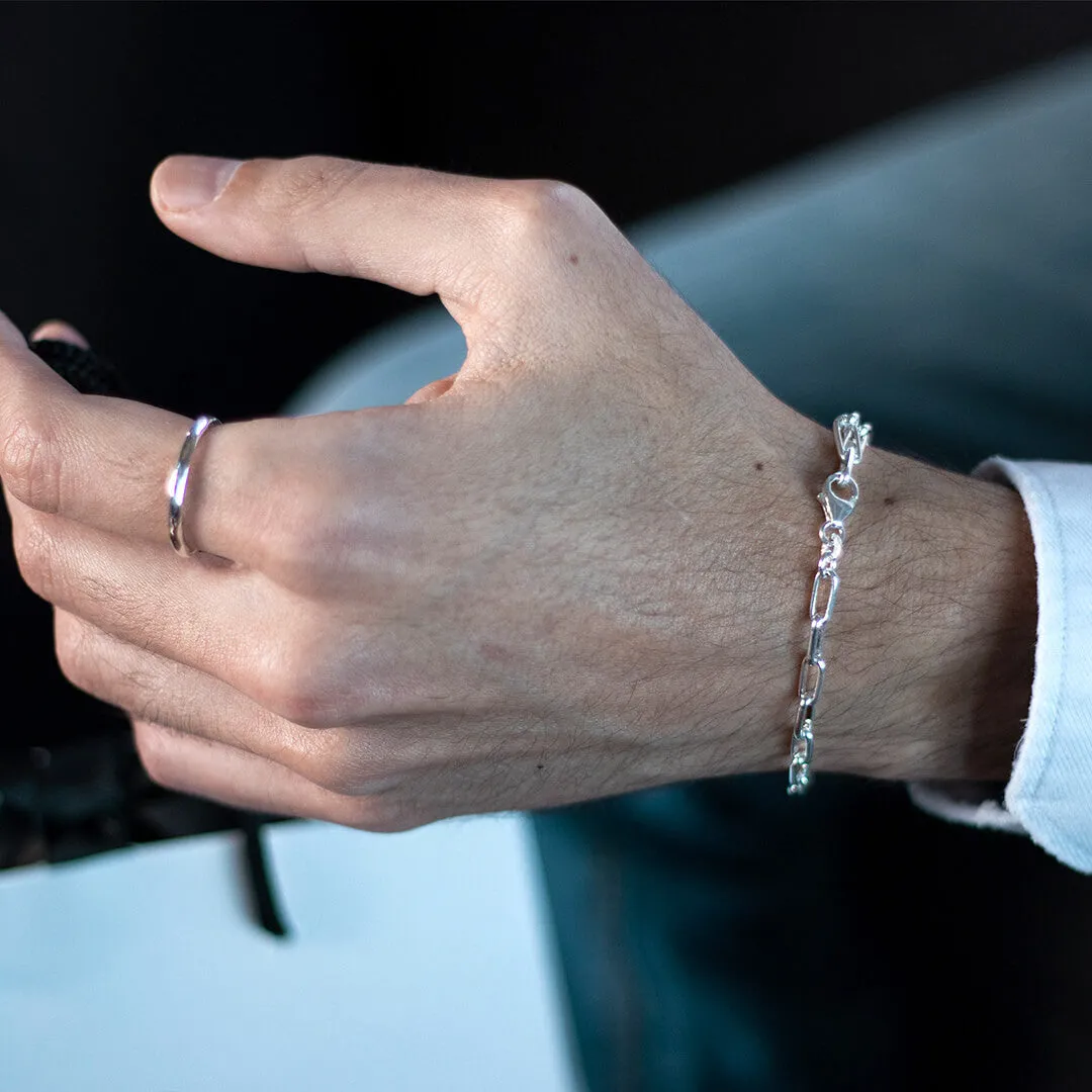 Men's Paperclip Chain Bracelet | Silver