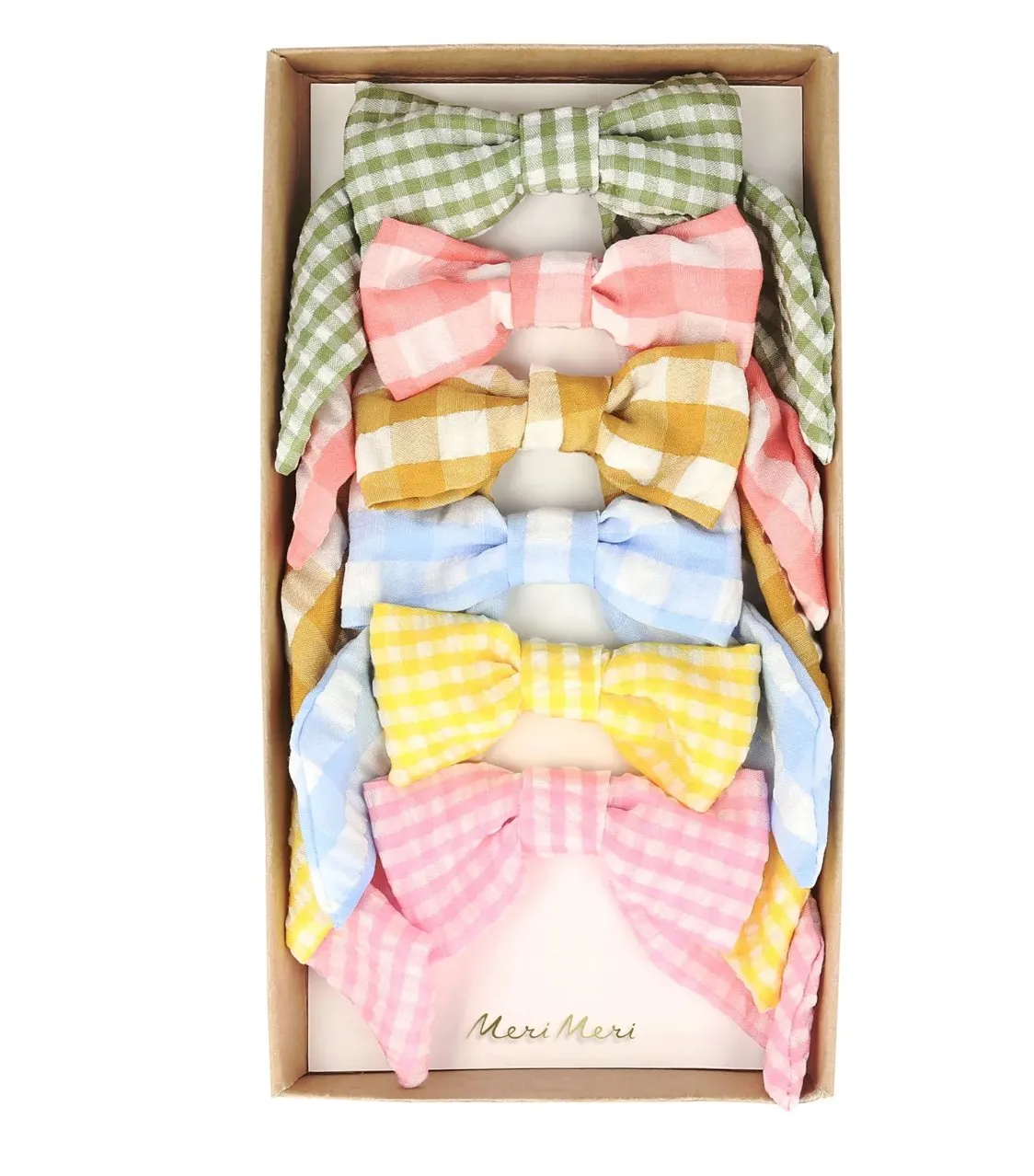 Meri Meri Gingham Hair Bows - Set of 6