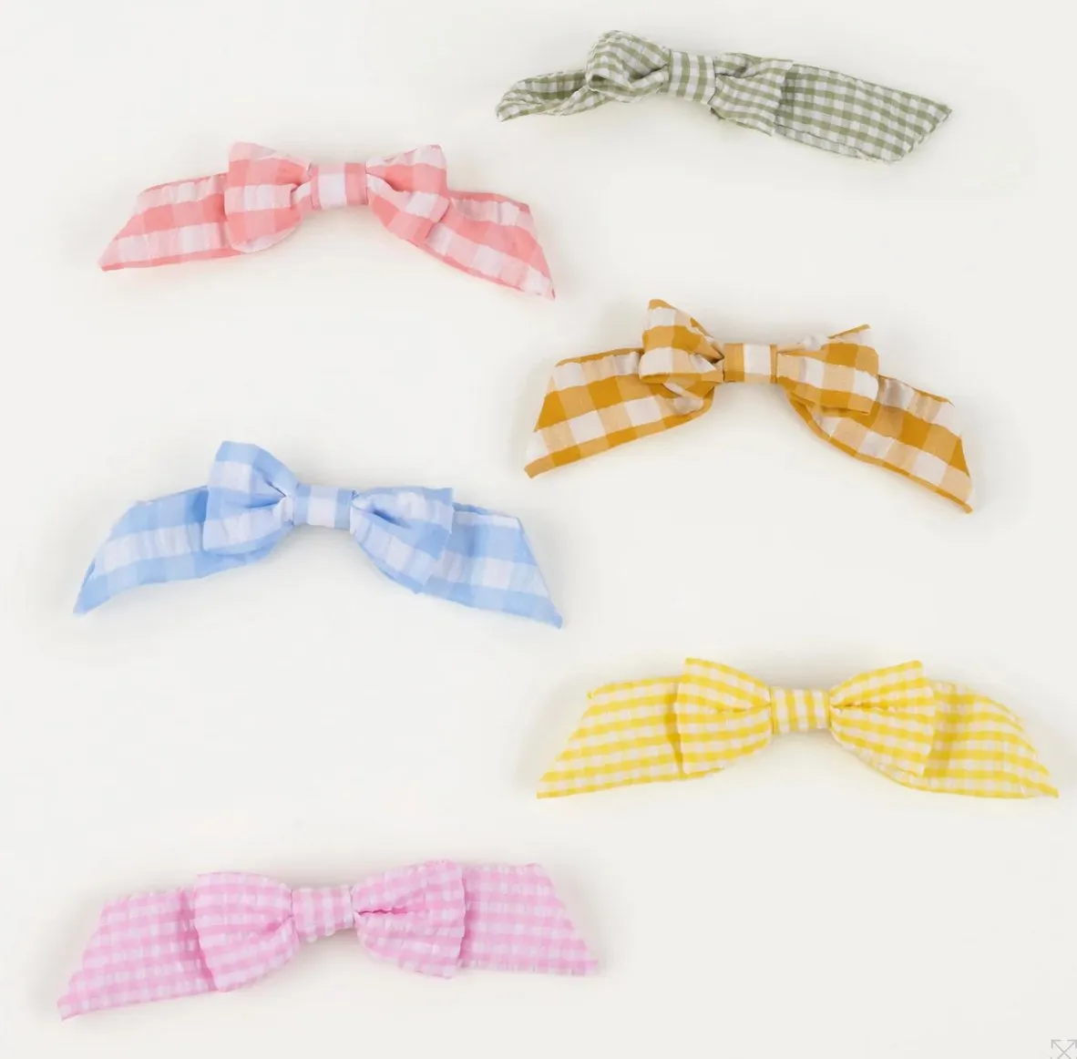 Meri Meri Gingham Hair Bows - Set of 6