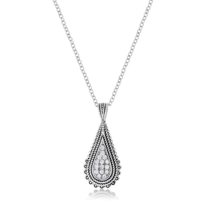 Meri Vintage CZ Tear Drop Pendant | 0.5ct