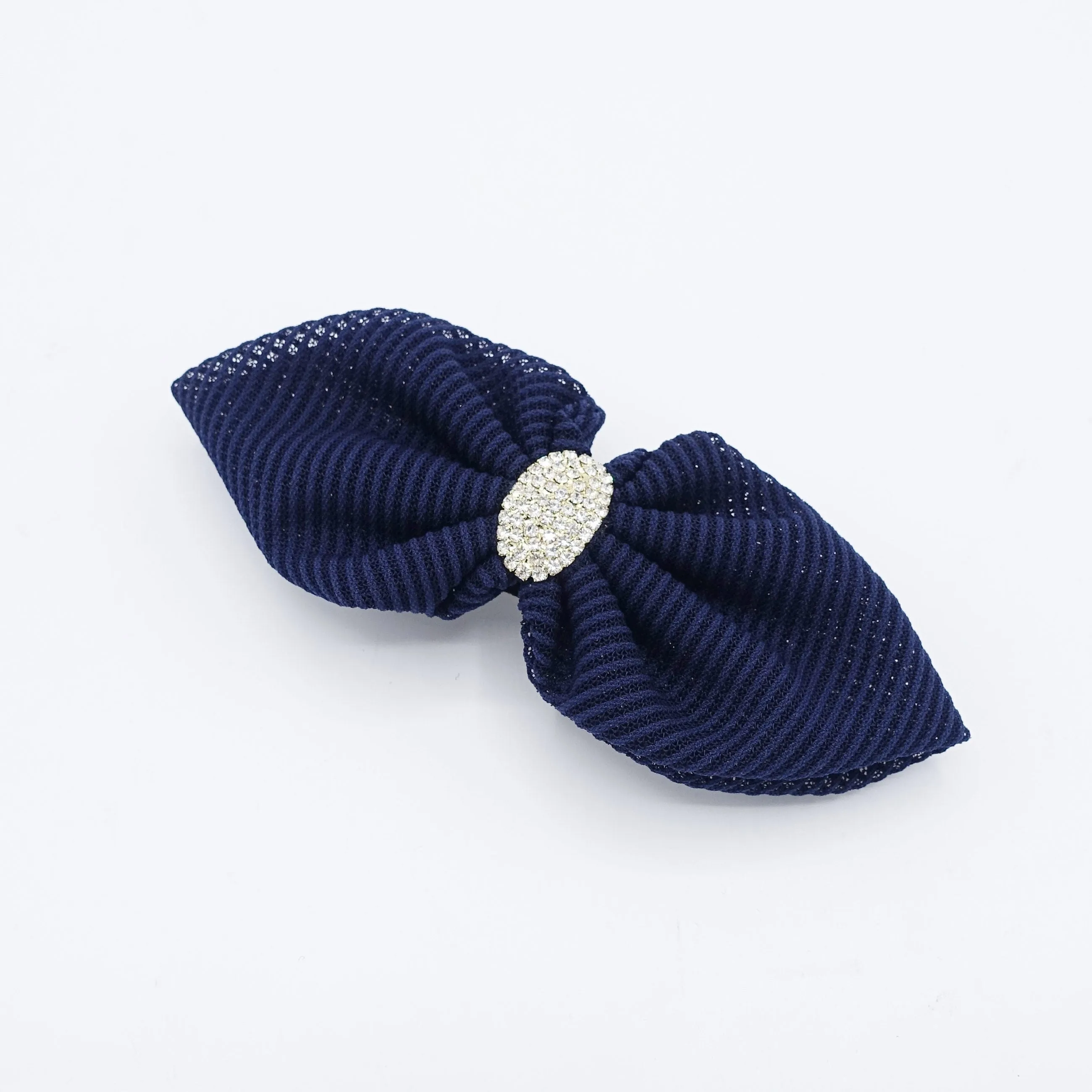 mesh pointed hair bow rhinestone embellished women hair barrette