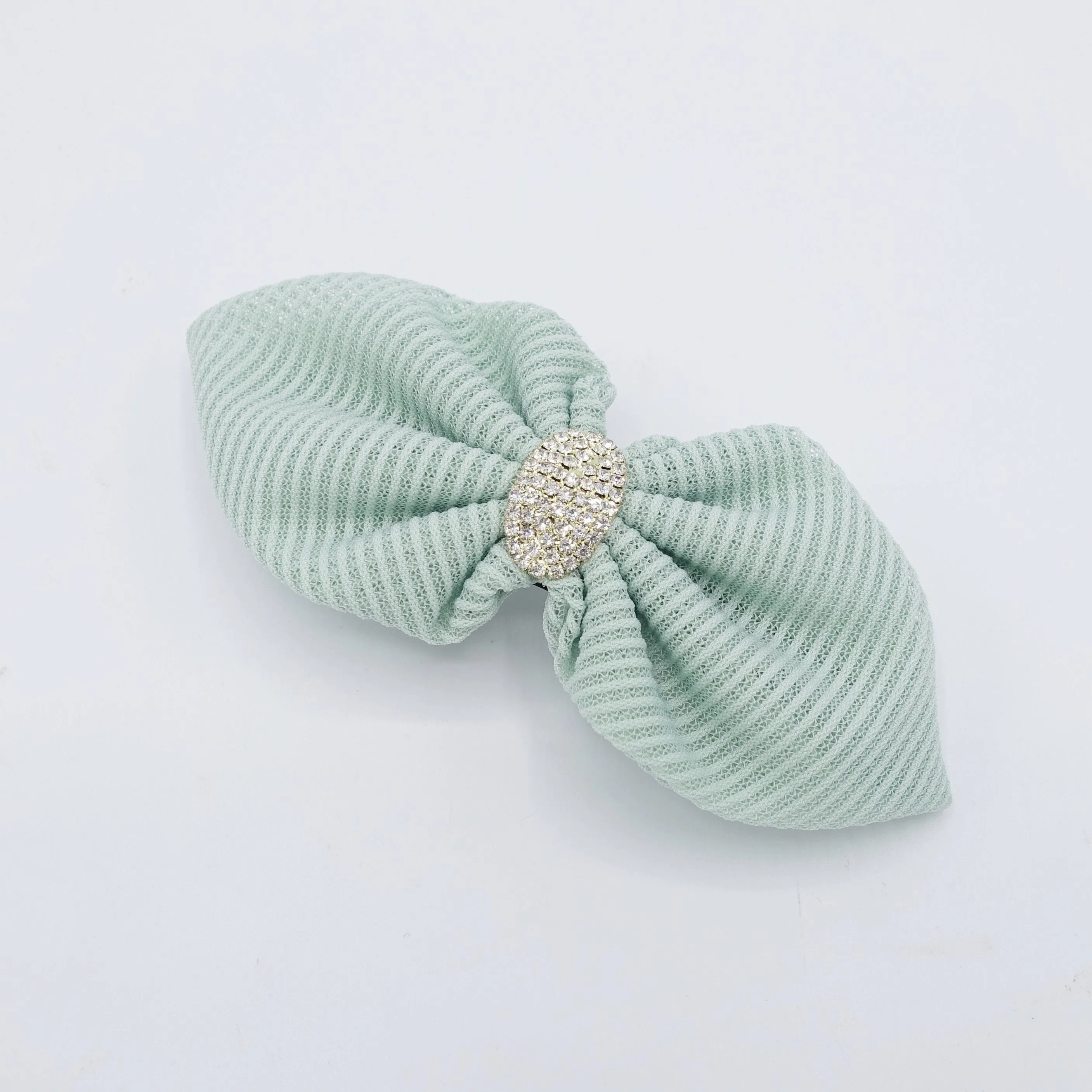 mesh pointed hair bow rhinestone embellished women hair barrette