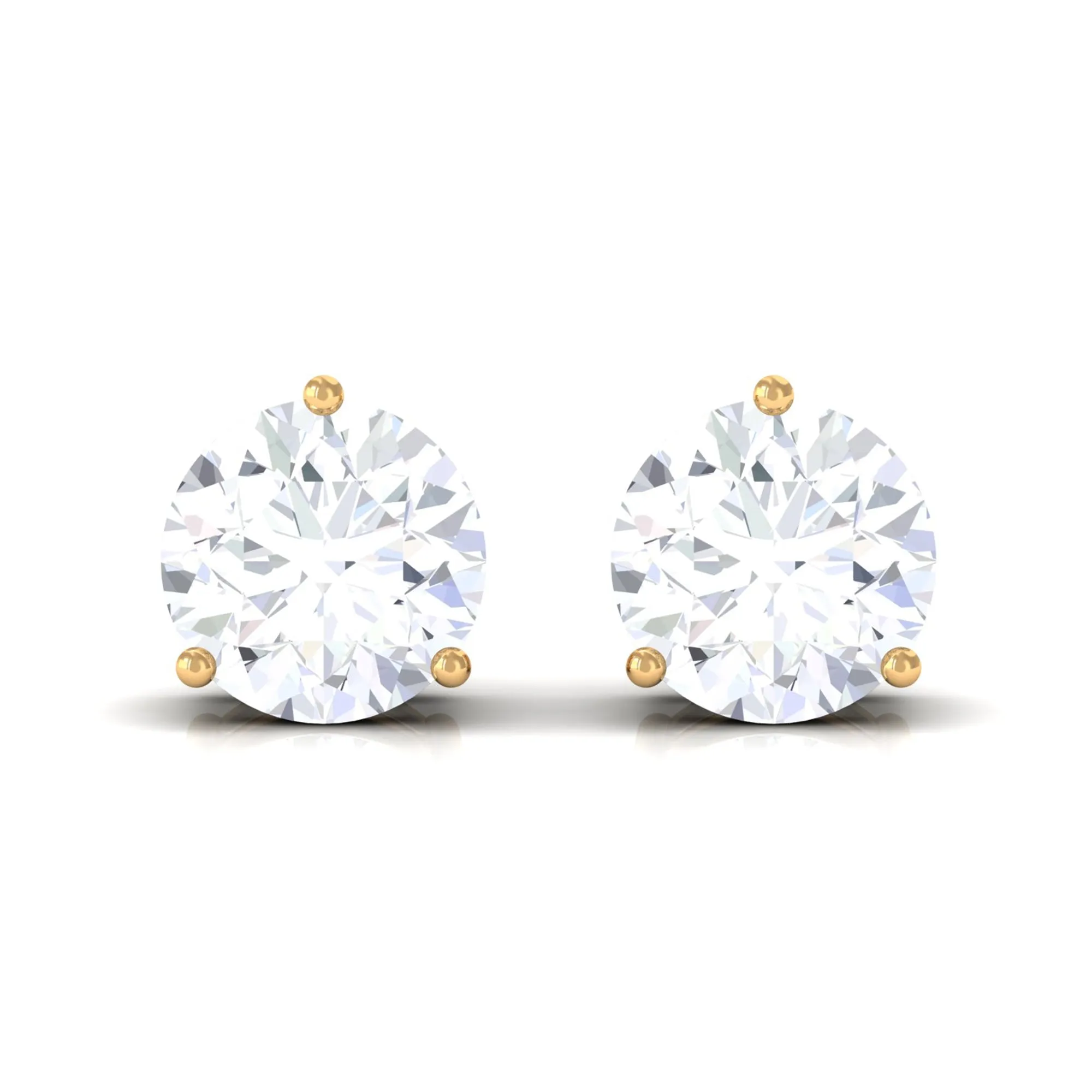 Minimal Round Moissanite Stud Earrings