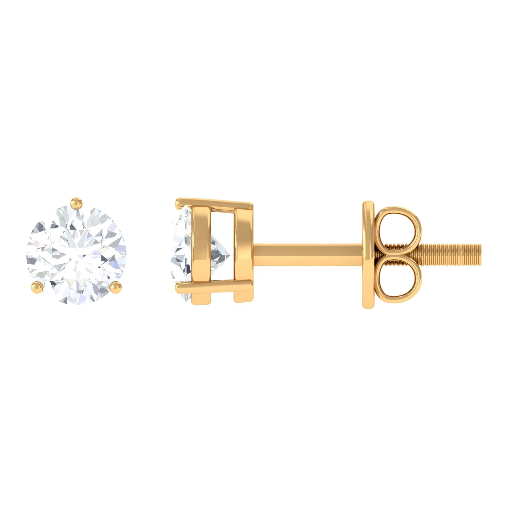 Minimal Round Moissanite Stud Earrings