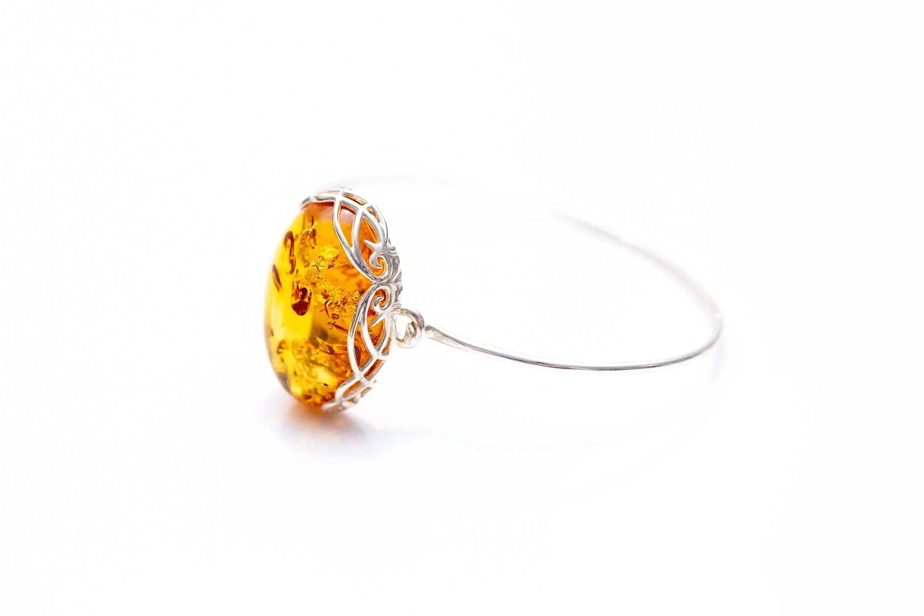 Modern Baltic Amber Fixed Bangle