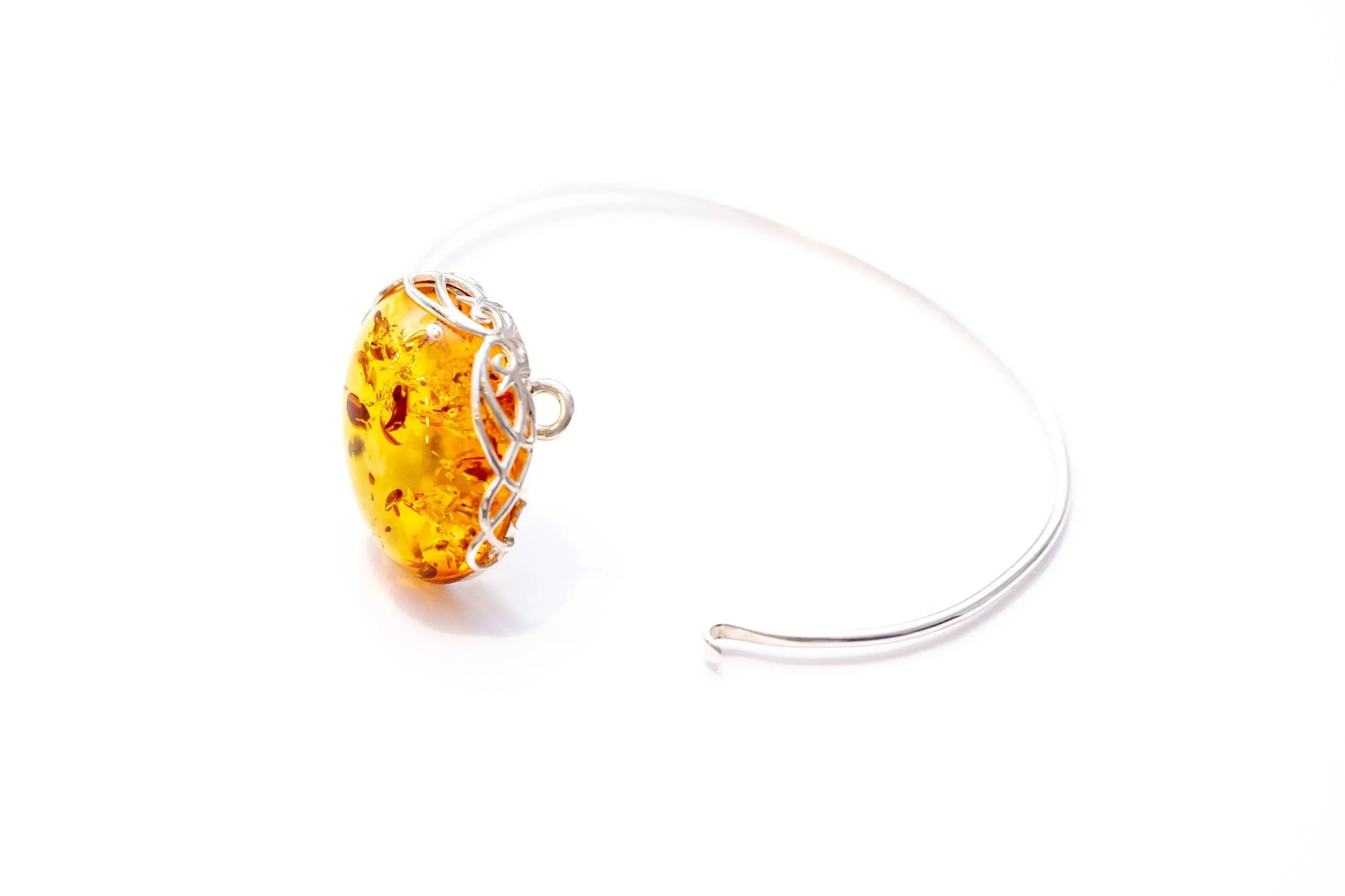 Modern Baltic Amber Fixed Bangle