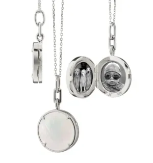 Monica Rich Kosann Sterling Silver 5/8" Slim Round Brooke Locket