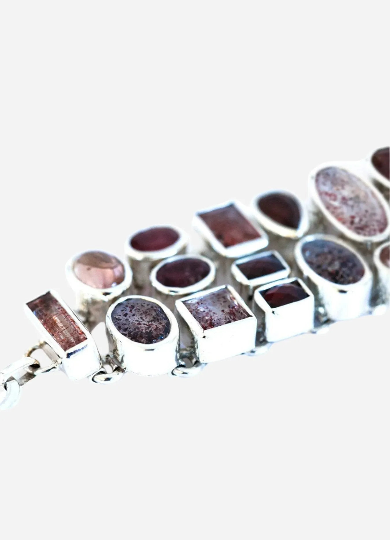 Mosaic Elestial & Garnet Bracelet