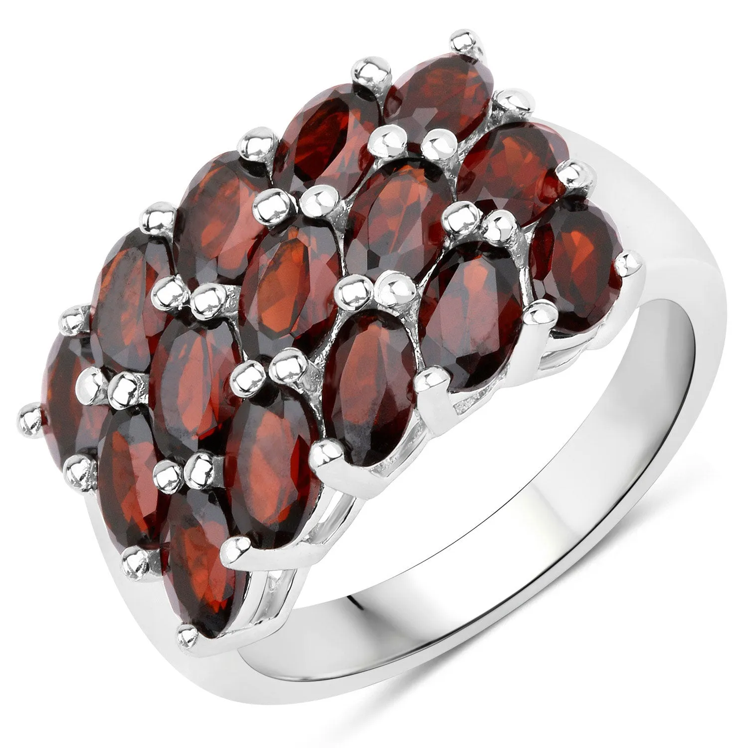 Natural Garnet Cluster Ring