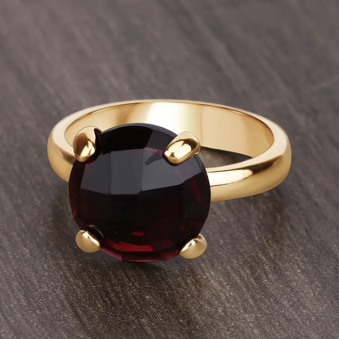 Natural Garnet Engagement Solitaire Ring