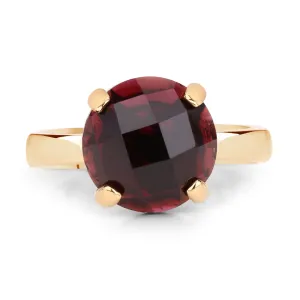 Natural Garnet Engagement Solitaire Ring