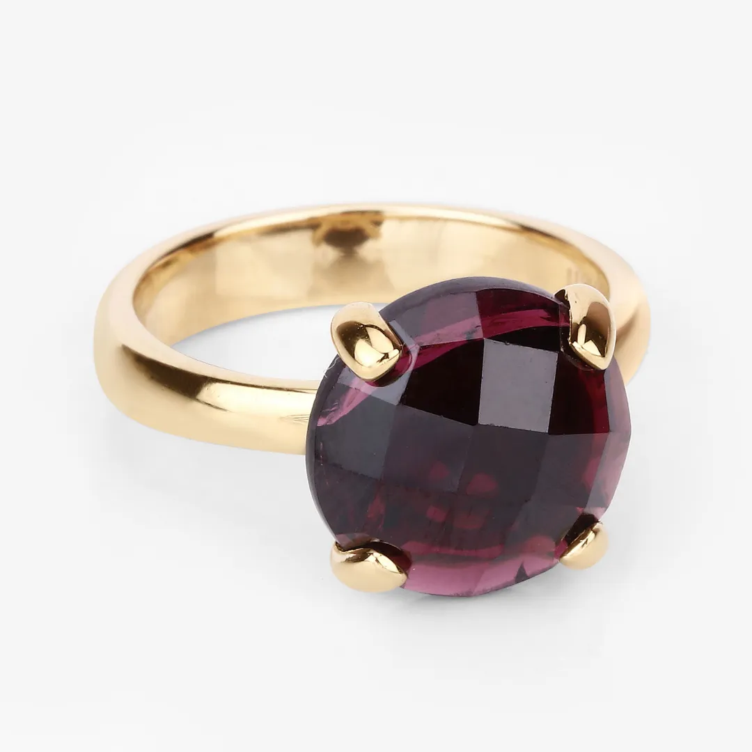 Natural Garnet Engagement Solitaire Ring