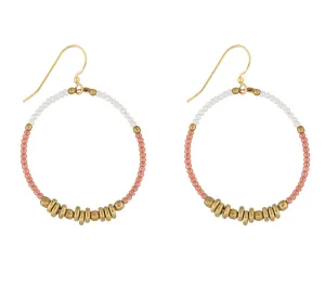 ***NEW*** <br> Colorblocked Brass Hoops <br> Terracotta